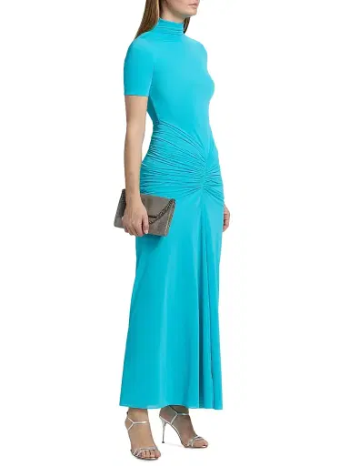 Ronny Kobo Women's Enid Ruched-Waist Jersey Maxi Dress - Ocean | Thumbnail 4 Ronny Kobo Women's Enid Ruched-Waist Jersey Maxi Dress - Ocean | Thumbnail 4