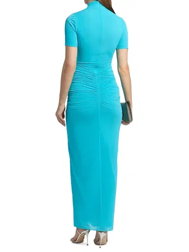 Ronny Kobo Women's Enid Ruched-Waist Jersey Maxi Dress - Ocean | Thumbnail 5 Ronny Kobo Women's Enid Ruched-Waist Jersey Maxi Dress - Ocean | Thumbnail 5