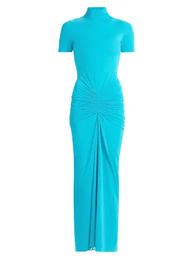 Ronny Kobo Women's Enid Ruched-Waist Jersey Maxi Dress - Ocean | Thumbnail 1 Ronny Kobo Women's Enid Ruched-Waist Jersey Maxi Dress - Ocean | Thumbnail 1