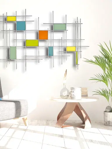 Karo Studios Gridded Glass & Steel Wall Sculpture | Thumbnail 2 Karo Studios Gridded Glass & Steel Wall Sculpture | Thumbnail 2