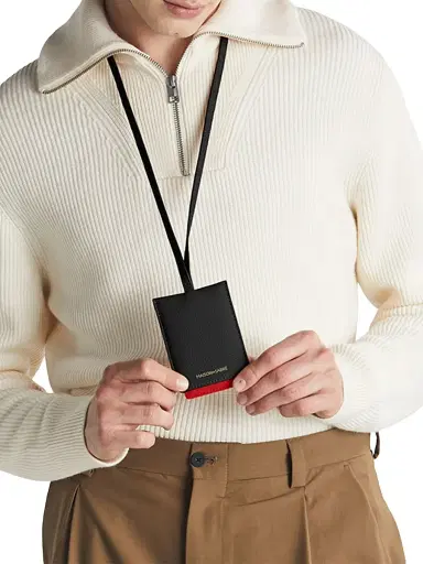 MAISON de SABRÉ Leather ID Lanyard Holder - Rouge Noir | Thumbnail 3 MAISON de SABRÉ Leather ID Lanyard Holder - Rouge Noir | Thumbnail 3