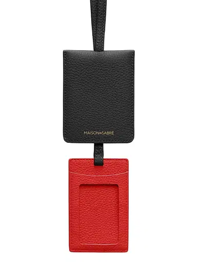 MAISON de SABRÉ Leather ID Lanyard Holder - Rouge Noir | Thumbnail 6 MAISON de SABRÉ Leather ID Lanyard Holder - Rouge Noir | Thumbnail 6