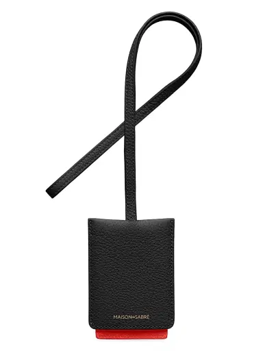 MAISON de SABRÉ Leather ID Lanyard Holder - Rouge Noir | Thumbnail 1 MAISON de SABRÉ Leather ID Lanyard Holder - Rouge Noir | Thumbnail 1