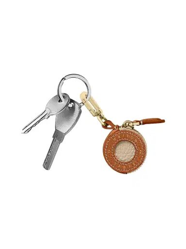 MAISON de SABRÉ Women's Leather AirTag Charm - Pecan Brown | Thumbnail 4 MAISON de SABRÉ Women's Leather AirTag Charm - Pecan Brown | Thumbnail 4