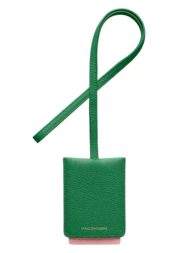 MAISON de SABRÉ Leather ID Lanyard Holder - Emerald Lily | Thumbnail 1 MAISON de SABRÉ Leather ID Lanyard Holder - Emerald Lily | Thumbnail 1