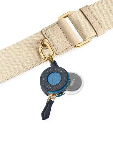 Maison de Sabre Women's Leather AirTag Charm - Graphite Sky | Thumbnail 2 Maison de Sabre Women's Leather AirTag Charm - Graphite Sky | Thumbnail 2
