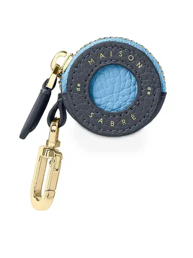 Maison de Sabre Women's Leather AirTag Charm - Graphite Sky | Thumbnail 1 Maison de Sabre Women's Leather AirTag Charm - Graphite Sky | Thumbnail 1