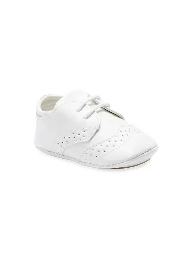 Baby Boy's Brogue Shoes - White 5 (Baby) Baby Boy's Brogue Shoes - White 5 (Baby)