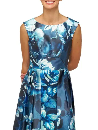 Kay Unger Women's Kate Floral Pleated Gown - Dark Ink Multi | Thumbnail 7 Kay Unger Women's Kate Floral Pleated Gown - Dark Ink Multi | Thumbnail 7