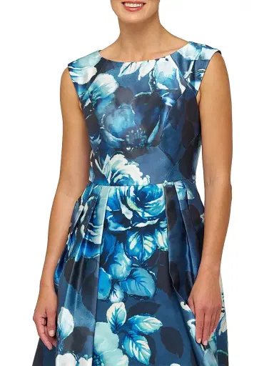 Kay Unger Women's Kate Floral Pleated Gown - Dark Ink Multi | Thumbnail 8 Kay Unger Women's Kate Floral Pleated Gown - Dark Ink Multi | Thumbnail 8