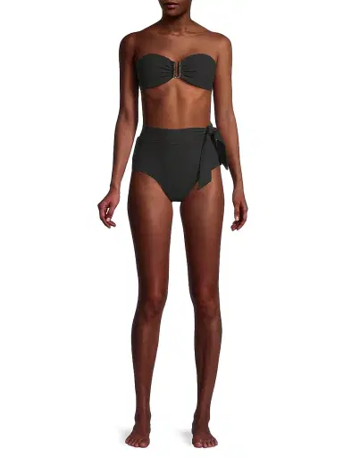 Change of Scenery Women's Tie-Waist Bikini Bottom - Black Texture - Size XS | Thumbnail 2 Change of Scenery Women's Tie-Waist Bikini Bottom - Black Texture - Size XS | Thumbnail 2