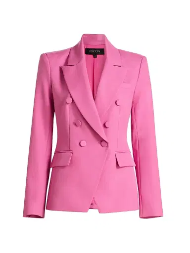 Toccin Women's Kylie Double-Breasted Blazer - Fuchsia | Thumbnail 1 Toccin Women's Kylie Double-Breasted Blazer - Fuchsia | Thumbnail 1