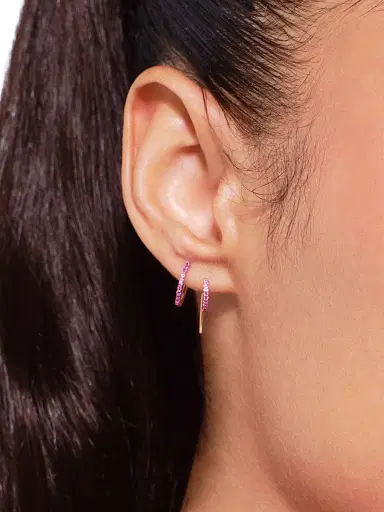 Lana Women's 14K Yellow Gold & Pink Sapphire Earrings - Yellow Gold | Thumbnail 2 Lana Women's 14K Yellow Gold & Pink Sapphire Earrings - Yellow Gold | Thumbnail 2