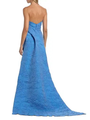 Monique Lhuillier Women's Floral Jacquard Strapless Column Gown - Lake | Thumbnail 5 Monique Lhuillier Women's Floral Jacquard Strapless Column Gown - Lake | Thumbnail 5