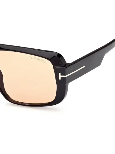 TOM FORD Men's Turner 58MM Navigator Sunglasses - Shiny Black Peach | Thumbnail 4 TOM FORD Men's Turner 58MM Navigator Sunglasses - Shiny Black Peach | Thumbnail 4