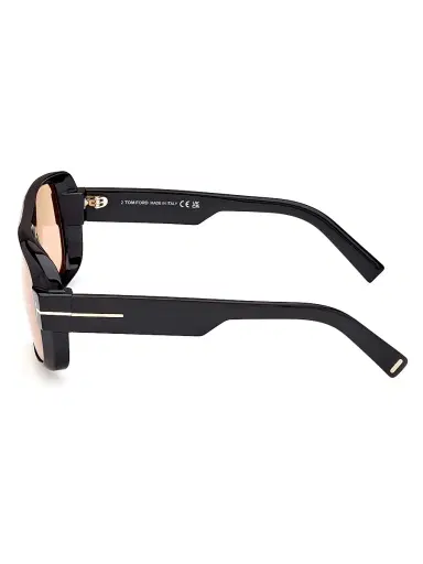 TOM FORD Men's Turner 58MM Navigator Sunglasses - Shiny Black Peach | Thumbnail 5 TOM FORD Men's Turner 58MM Navigator Sunglasses - Shiny Black Peach | Thumbnail 5