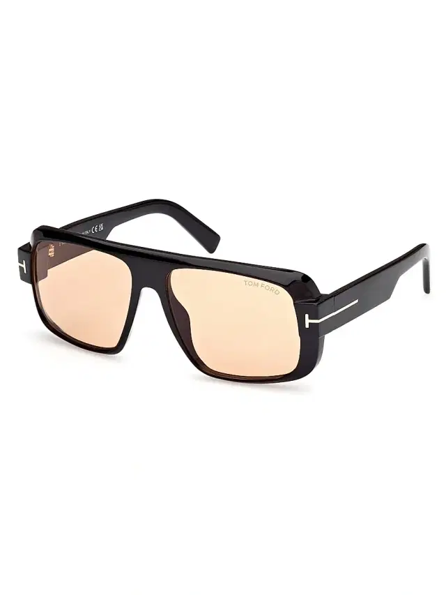 Men's Turner 58MM Navigator Sunglasses - Shiny Black Peach Men's Turner 58MM Navigator Sunglasses - Shiny Black Peach