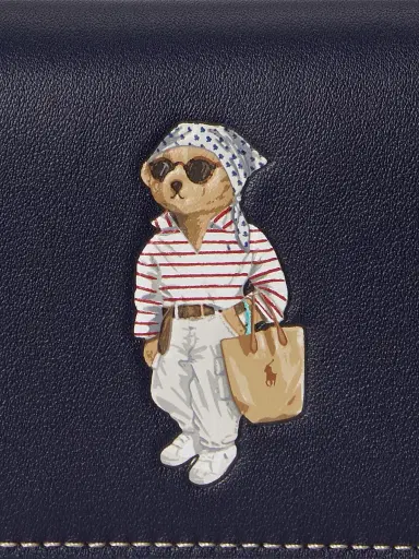 Polo Ralph Lauren Women's Polo Bear Bifold Leather Card Case | Thumbnail 4 Polo Ralph Lauren Women's Polo Bear Bifold Leather Card Case | Thumbnail 4
