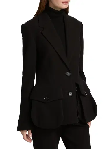 Proenza Schouler Women's Silva Scuba Single-Breasted Blazer | Thumbnail 4 Proenza Schouler Women's Silva Scuba Single-Breasted Blazer | Thumbnail 4