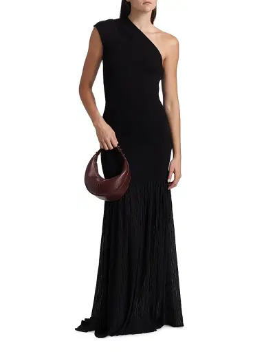 Proenza Schouler Women's Cora Pleated Crepe Chiffon Dress - Black | Thumbnail 2 Proenza Schouler Women's Cora Pleated Crepe Chiffon Dress - Black | Thumbnail 2