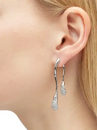 Alexis Bittar Women's Essentials Solanales 14K Gold-Plated & Crystal Double Drop Earrings - Silver | Thumbnail 2 Alexis Bittar Women's Essentials Solanales 14K Gold-Plated & Crystal Double Drop Earrings - Silver | Thumbnail 2