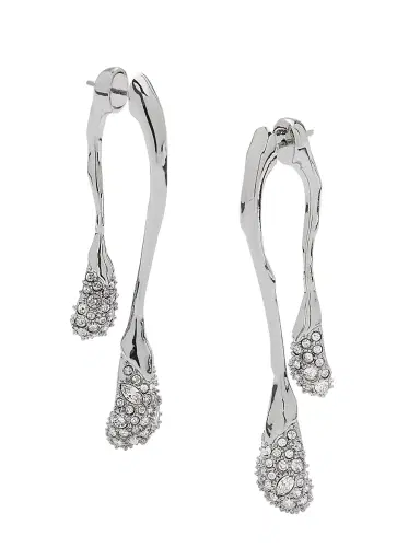 Alexis Bittar Women's Essentials Solanales 14K Gold-Plated & Crystal Double Drop Earrings - Silver | Thumbnail 3 Alexis Bittar Women's Essentials Solanales 14K Gold-Plated & Crystal Double Drop Earrings - Silver | Thumbnail 3