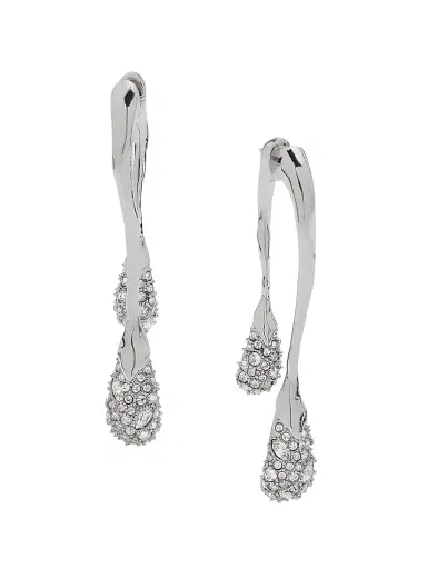 Alexis Bittar Women's Essentials Solanales 14K Gold-Plated & Crystal Double Drop Earrings - Silver | Thumbnail 1 Alexis Bittar Women's Essentials Solanales 14K Gold-Plated & Crystal Double Drop Earrings - Silver | Thumbnail 1