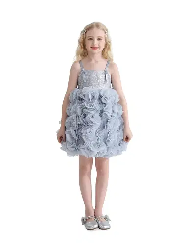 Tulleen Little Girl's & Girl's Arabella Dress - Blue | Thumbnail 3 Tulleen Little Girl's & Girl's Arabella Dress - Blue | Thumbnail 3