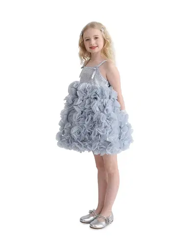 Tulleen Little Girl's & Girl's Arabella Dress - Blue | Thumbnail 4 Tulleen Little Girl's & Girl's Arabella Dress - Blue | Thumbnail 4