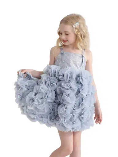 Tulleen Little Girl's & Girl's Arabella Dress - Blue | Thumbnail 5 Tulleen Little Girl's & Girl's Arabella Dress - Blue | Thumbnail 5