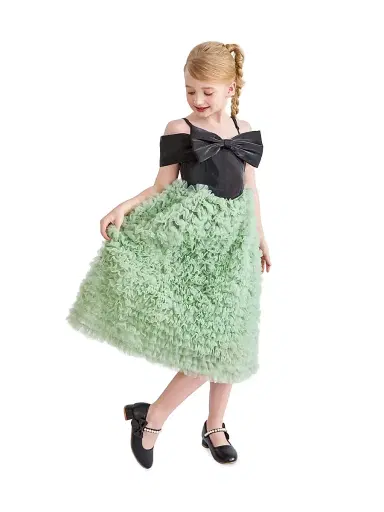 Tulleen Little Girl's & Girl's Marcella Dress - Green | Thumbnail 4 Tulleen Little Girl's & Girl's Marcella Dress - Green | Thumbnail 4