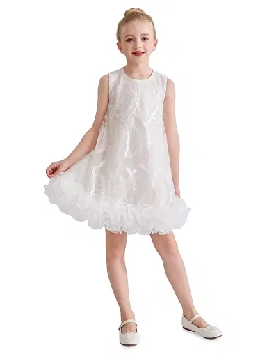Tulleen Little Girl's & Girl's Fiora Dress - White | Thumbnail 3 Tulleen Little Girl's & Girl's Fiora Dress - White | Thumbnail 3