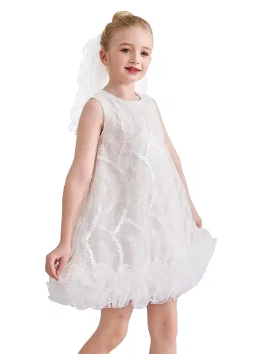 Tulleen Little Girl's & Girl's Fiora Dress - White | Thumbnail 5 Tulleen Little Girl's & Girl's Fiora Dress - White | Thumbnail 5