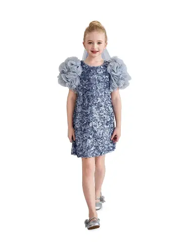 Tulleen Little Girl's & Girl's Seliora Dress - Blue | Thumbnail 3 Tulleen Little Girl's & Girl's Seliora Dress - Blue | Thumbnail 3