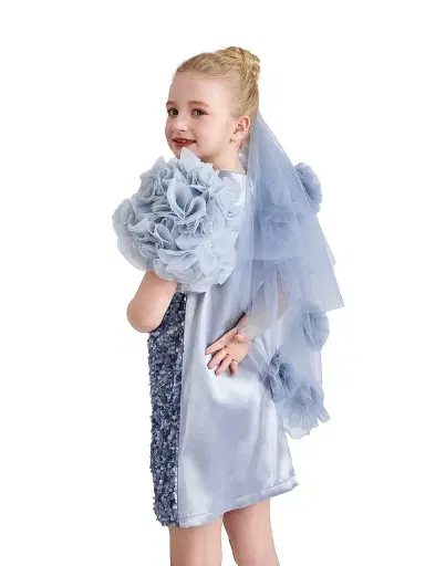 Tulleen Little Girl's & Girl's Seliora Dress - Blue | Thumbnail 5 Tulleen Little Girl's & Girl's Seliora Dress - Blue | Thumbnail 5
