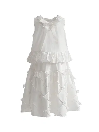 Tulleen Little Girl's & Girl's Quilted Skirt Set - White | Thumbnail 2 Tulleen Little Girl's & Girl's Quilted Skirt Set - White | Thumbnail 2