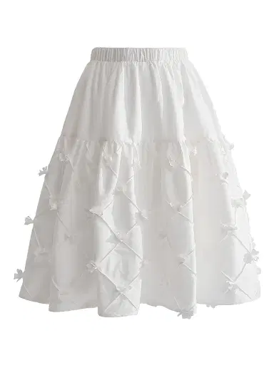 Tulleen Little Girl's & Girl's Quilted Skirt Set - White | Thumbnail 4 Tulleen Little Girl's & Girl's Quilted Skirt Set - White | Thumbnail 4