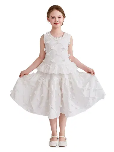 Tulleen Little Girl's & Girl's Quilted Skirt Set - White | Thumbnail 5 Tulleen Little Girl's & Girl's Quilted Skirt Set - White | Thumbnail 5