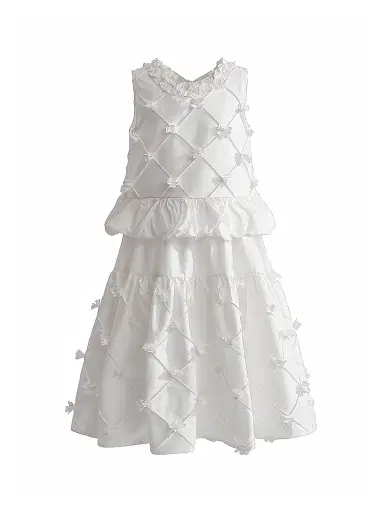 Tulleen Little Girl's & Girl's Quilted Skirt Set - White | Thumbnail 1 Tulleen Little Girl's & Girl's Quilted Skirt Set - White | Thumbnail 1