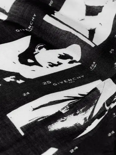 Givenchy Men's Shawl in Modal with Photographic Negative Print - Black | Thumbnail 2 Givenchy Men's Shawl in Modal with Photographic Negative Print - Black | Thumbnail 2