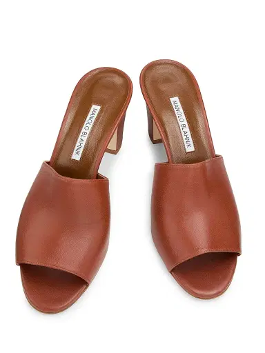 Manolo Blahnik Women's Rapallabar Leather Sandals - Medium Brown | Thumbnail 5 Manolo Blahnik Women's Rapallabar Leather Sandals - Medium Brown | Thumbnail 5