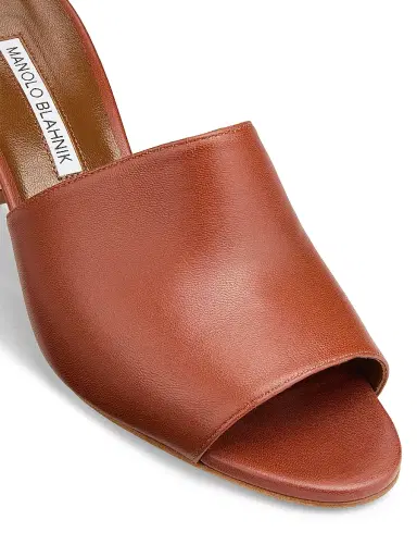 Manolo Blahnik Women's Rapallabar Leather Sandals - Medium Brown | Thumbnail 6 Manolo Blahnik Women's Rapallabar Leather Sandals - Medium Brown | Thumbnail 6