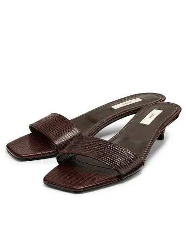 TOTEME Women's Slim 35MM Lizard-Embossed Leather Mules | Thumbnail 2 TOTEME Women's Slim 35MM Lizard-Embossed Leather Mules | Thumbnail 2