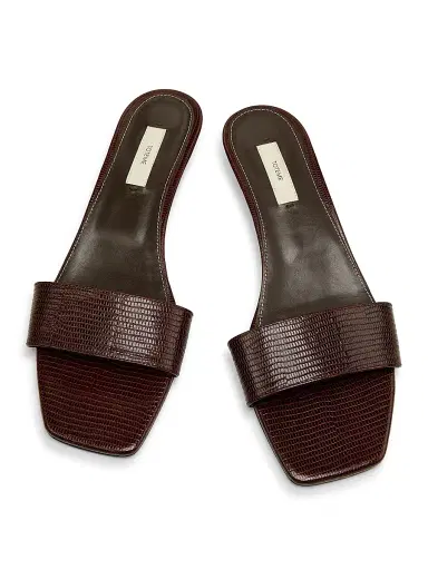 TOTEME Women's Slim 35MM Lizard-Embossed Leather Mules | Thumbnail 4 TOTEME Women's Slim 35MM Lizard-Embossed Leather Mules | Thumbnail 4