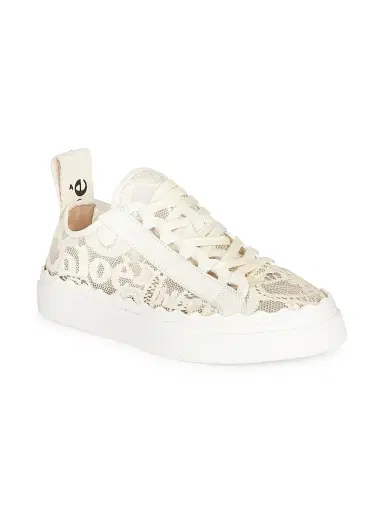 Chloé Women's Lauren Lace Low-Top Sneakers - Mild Beige | Thumbnail 2 Chloé Women's Lauren Lace Low-Top Sneakers - Mild Beige | Thumbnail 2