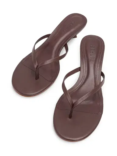 Schutz Women's Carolyn 50MM Leather Sandals - Root Brown | Thumbnail 4 Schutz Women's Carolyn 50MM Leather Sandals - Root Brown | Thumbnail 4
