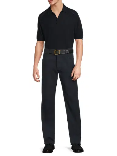 Emporio Armani Men's 5-Pocket Cotton Straight-Leg Pants - Navy | Thumbnail 2 Emporio Armani Men's 5-Pocket Cotton Straight-Leg Pants - Navy | Thumbnail 2