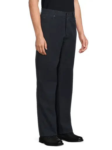 Emporio Armani Men's 5-Pocket Cotton Straight-Leg Pants - Navy | Thumbnail 4 Emporio Armani Men's 5-Pocket Cotton Straight-Leg Pants - Navy | Thumbnail 4