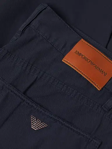 Emporio Armani Men's 5-Pocket Cotton Straight-Leg Pants - Navy | Thumbnail 6 Emporio Armani Men's 5-Pocket Cotton Straight-Leg Pants - Navy | Thumbnail 6