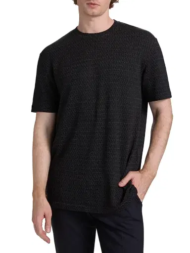 Giorgio Armani Men's Geo Pattern Jersey T-Shirt | Thumbnail 3 Giorgio Armani Men's Geo Pattern Jersey T-Shirt | Thumbnail 3